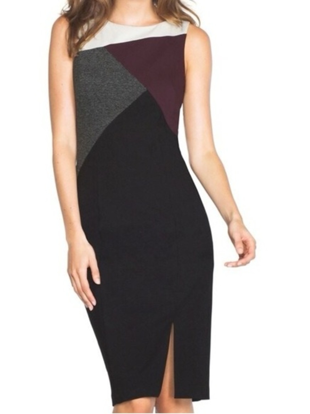 White House Black Market Colorblock Dress 6 EUC